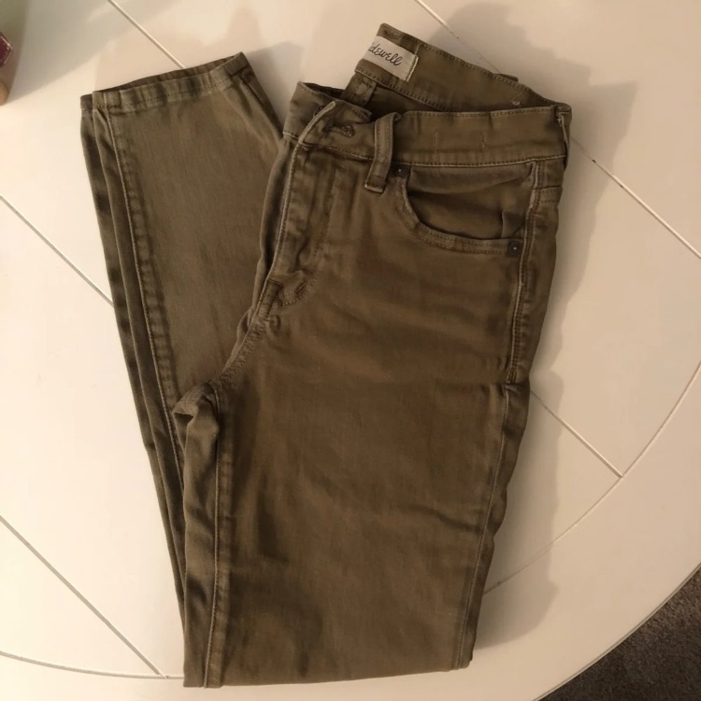 Madewell Skinny Crop Jeans Olive Color